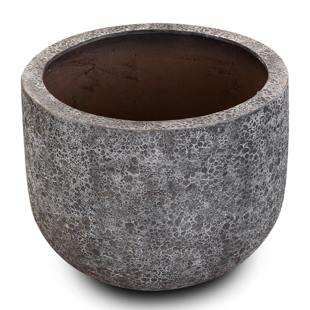 ROWENA DARK GREY FIBER COMPOSITE PLANTER D45CM - حوض روينا