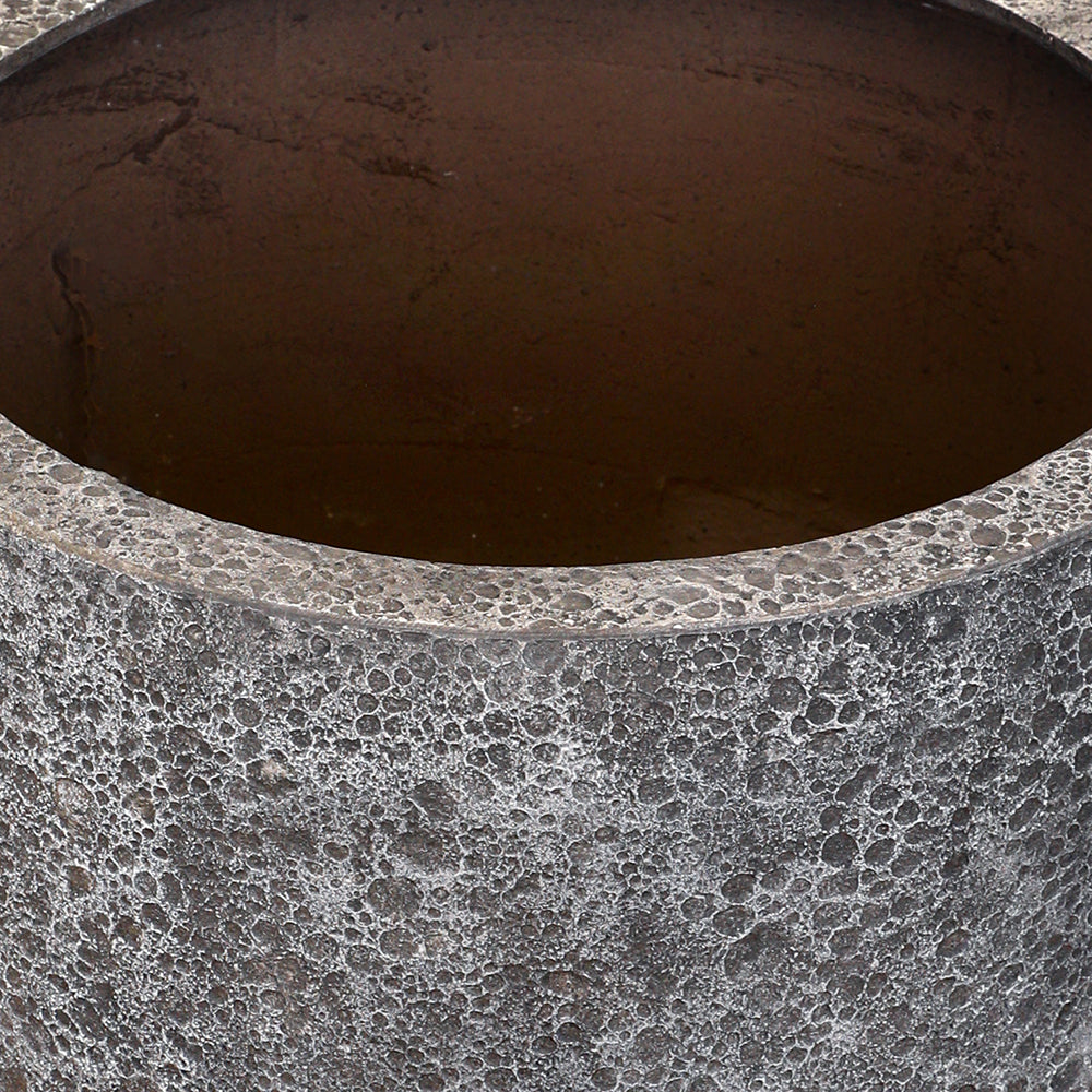 ROWENA DARK GREY FIBER COMPOSITE PLANTER D45CM - حوض روينا