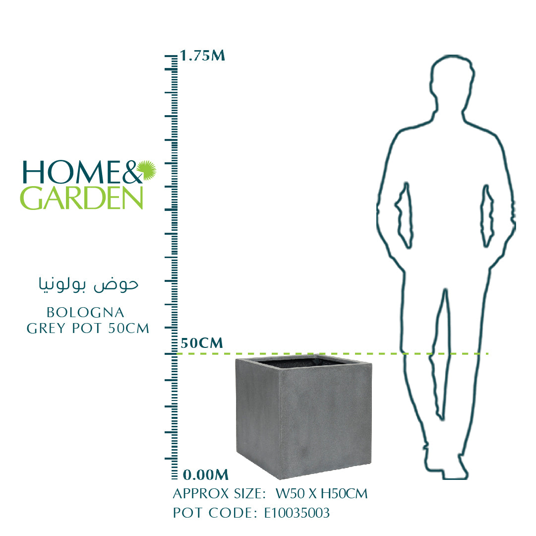 BOLOGNA SQUARE GREY POT حوض بولونيا الخرسانى