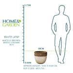 MACELO BROWN-WHITE CERAMIC POT - حوض ماسيلو