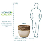 MACELO BROWN-WHITE CERAMIC POT - حوض ماسيلو