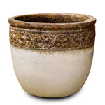 MACELO BROWN-WHITE CERAMIC POT - حوض ماسيلو