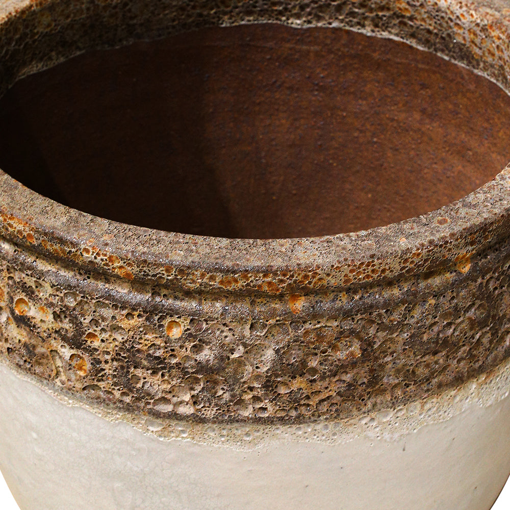 MACELO BROWN-WHITE CERAMIC POT - حوض ماسيلو