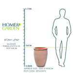 SUZANO TERRA-COTTA HI POT H56CM - حوض سوزانو