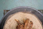 CAST IRON FIRE BOWL WITH RUSTY STEEL BASE - دوة الفحم