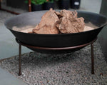 CAST IRON FIRE BOWL WITH RUSTY STEEL BASE - دوة الفحم